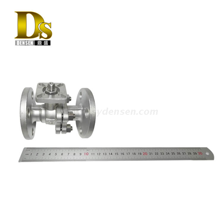 Densen カスタマイズされたステンレス鋼 304 シリカ ゾル キャスティングおよび機械加工フランジ付きエンド 2 PC ボール バルブ