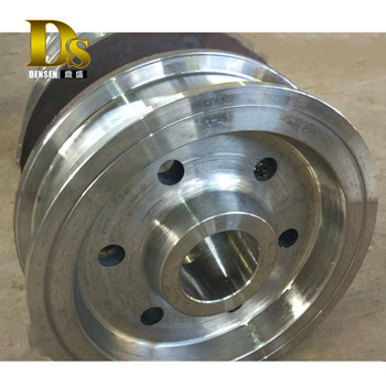 Densen カスタマイズされた合金鋼超大型熱間鍛造ローププーリー、20 トンワイヤーロープ鋼プーリー