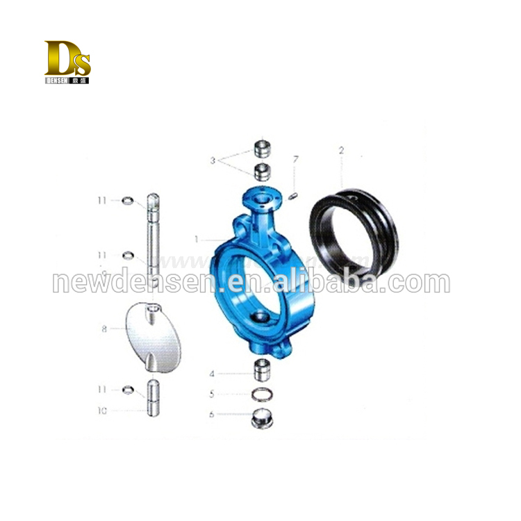 ダクタイル鋳鉄製ダブルエキセントリックバタフライバルブ部品