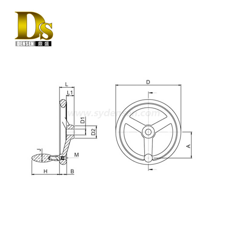 Densen カスタマイズされたアルミニウム ハンドル、回転リム付き - 丸穴 & 固定グリップ