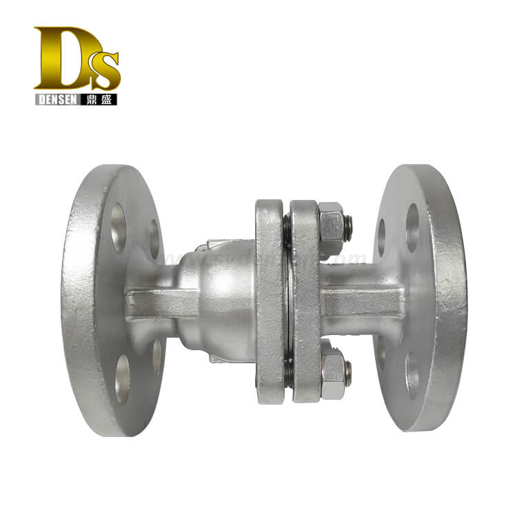 Densen カスタマイズされたステンレス鋼 304 シリカ ゾル キャスティングおよび機械加工フランジ付きエンド 2 PC ボール バルブ