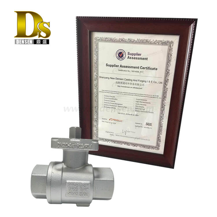 Densen カスタマイズされたステンレス鋼 316 シリコンゾル鋳造および機械加工 2 PC ボールバルブ本体、チェックバルブ本体