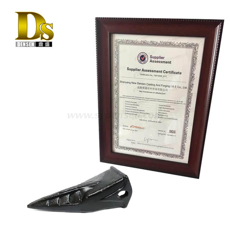 Densen カスタマイズされた合金鋼 水ガラス 掘削機、ローダー バケットの歯、建設機械部品の鋳造バケットの歯