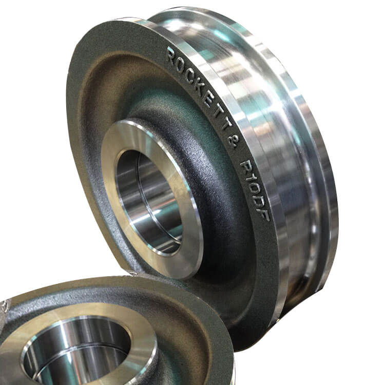 デンセンカスタマイズされた鍛造ステンレス鋼クレーン部品トロリー走行機械部品鍛造鋼ホイールを使用 