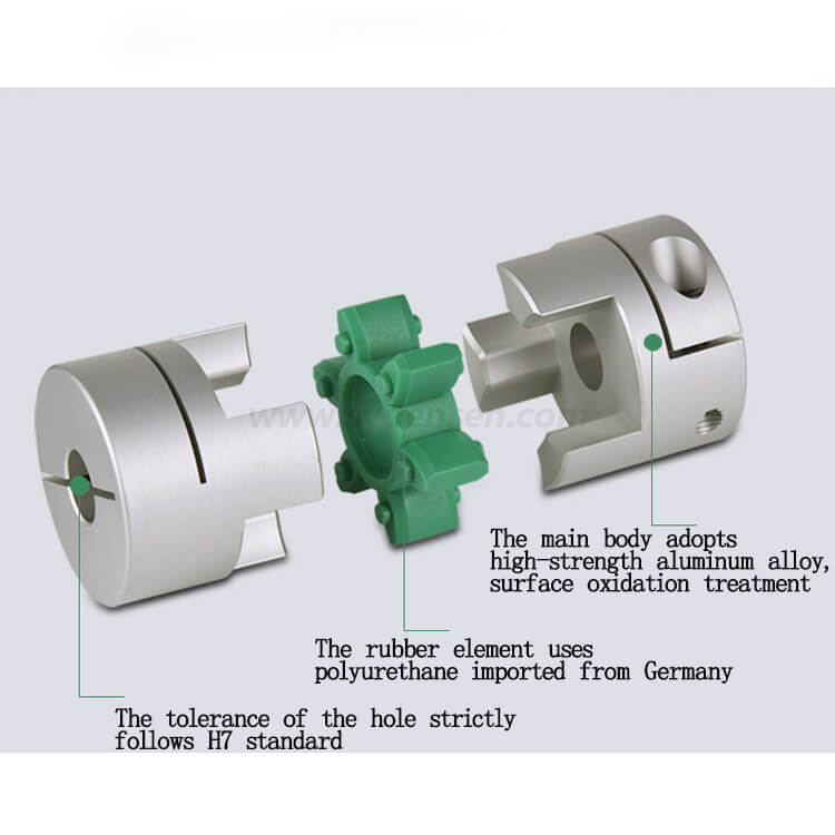 Densen カスタマイズ アルミニウム クランプ スタイル ジョー フレキシブル シャフト カップリング モーター用