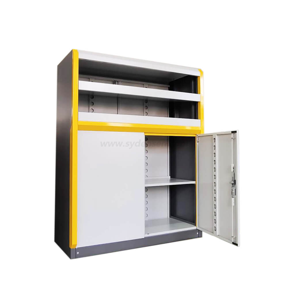 Densen カスタマイズ オフィス機器 多機能ムーブ キャビネット メタルシャッター扉 書類収納 可動キャビネット 4フロア